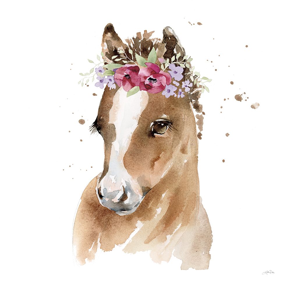 Floral Pony Pink Sq art print by Katrina Pete for $57.95 CAD