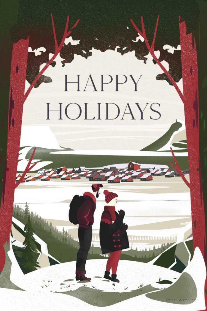 Happy Holidays Red art print by Omar Escalante for $57.95 CAD