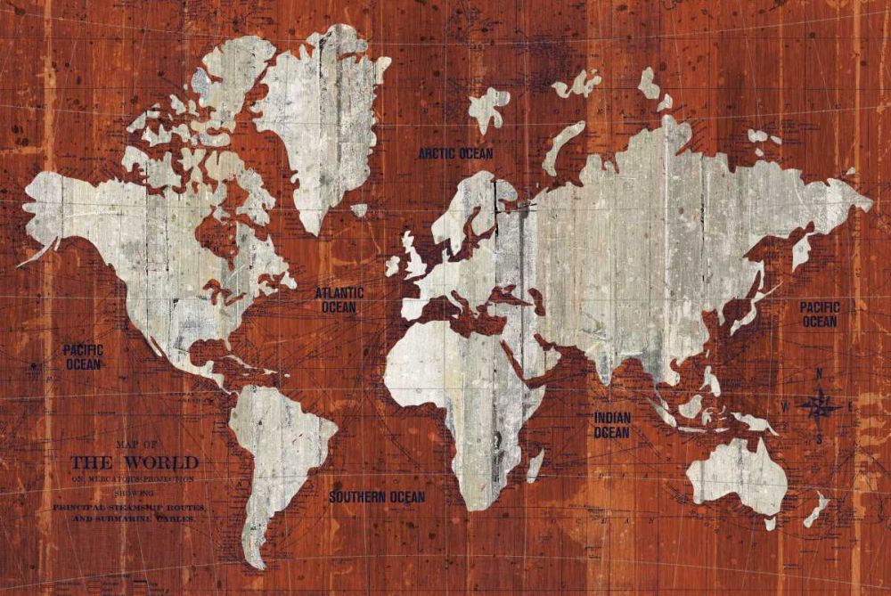 Old World Map Rust art print by Wild Apple Portfolio for $57.95 CAD