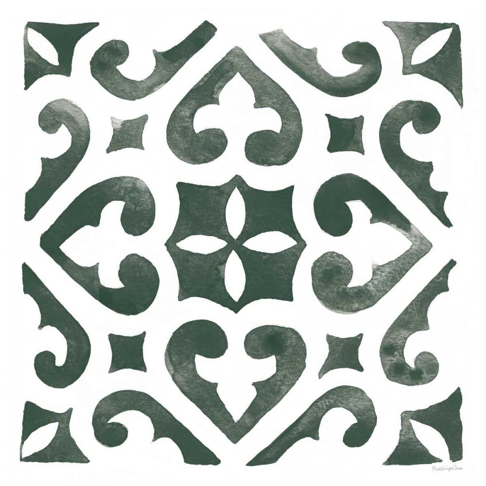 Andalusian Tile I Pine Green art print by Mercedes Lopez Charro for $57.95 CAD