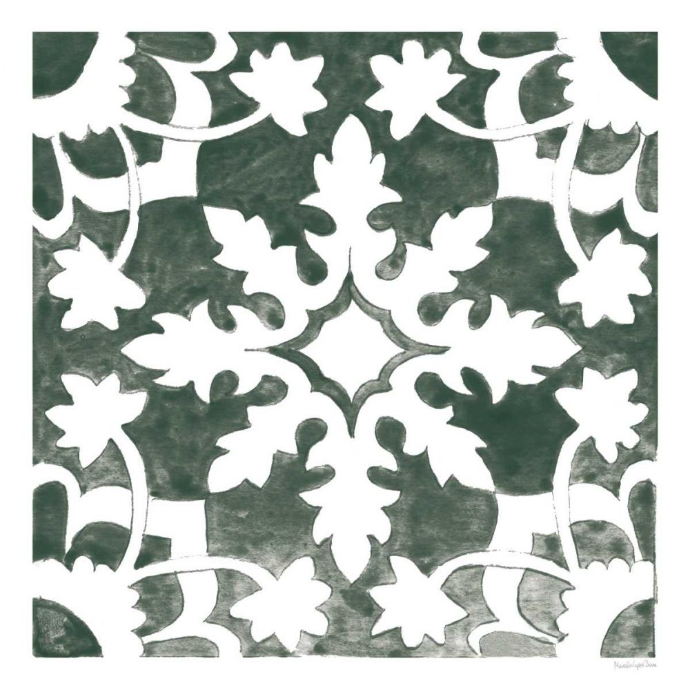 Andalusian Tile II Pine Green art print by Mercedes Lopez Charro for $57.95 CAD