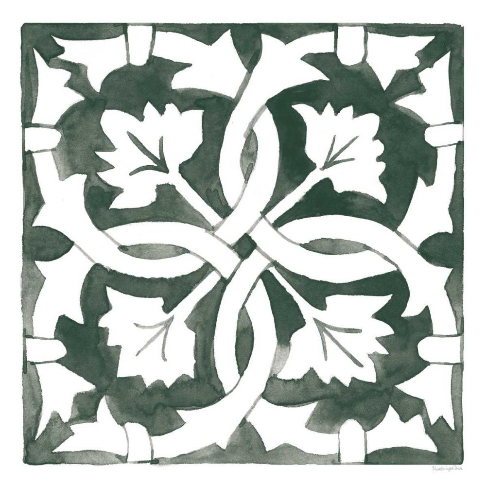 Andalusian Tile III Pine Green art print by Mercedes Lopez Charro for $57.95 CAD