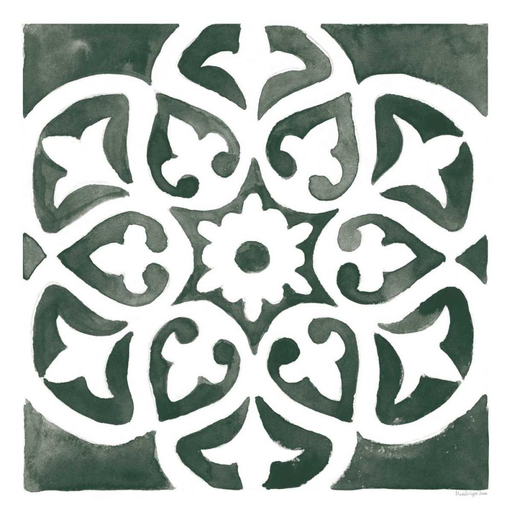 Andalusian Tile IV Pine Green art print by Mercedes Lopez Charro for $57.95 CAD