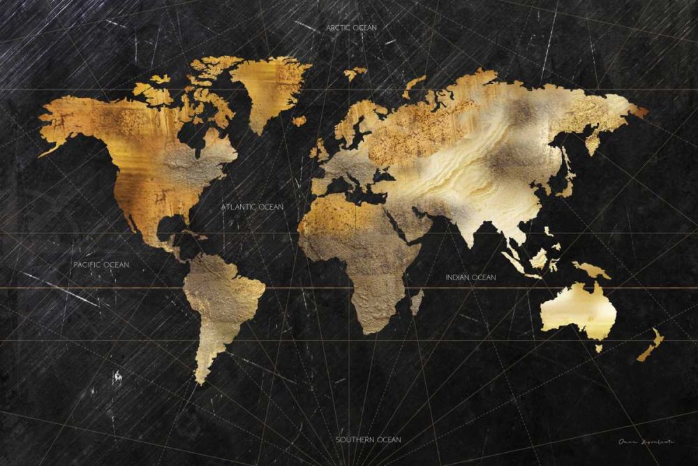 Dramatic World Map art print by Omar Escalante for $57.95 CAD