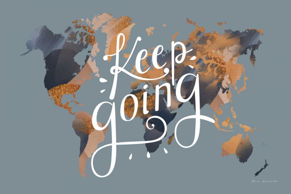 Keep Going World Map art print by Omar Escalante for $57.95 CAD