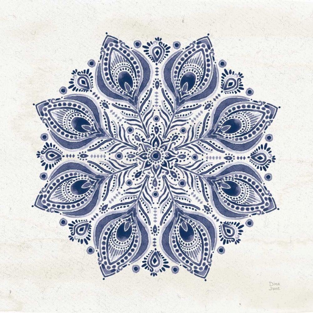 Bohemian Vibes VI Mandala Blue art print by Dina June for $57.95 CAD