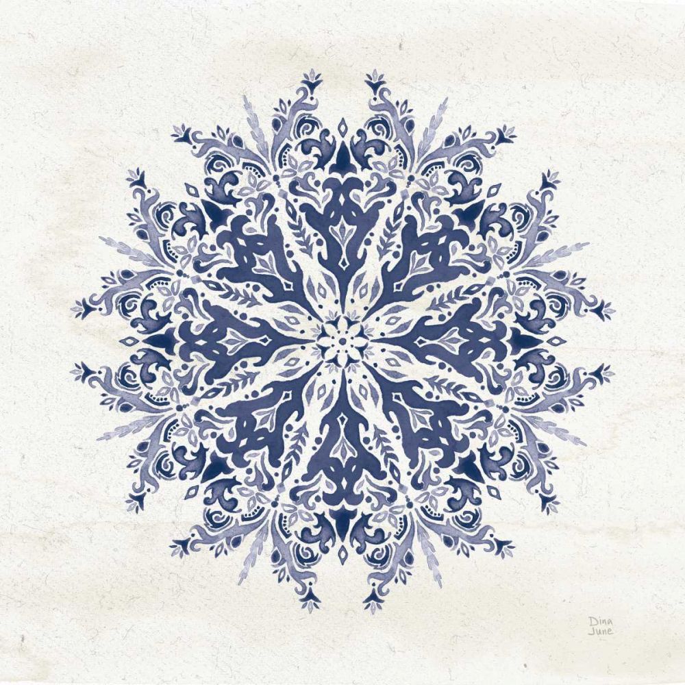 Bohemian Vibes VII Mandala Blue art print by Dina June for $57.95 CAD