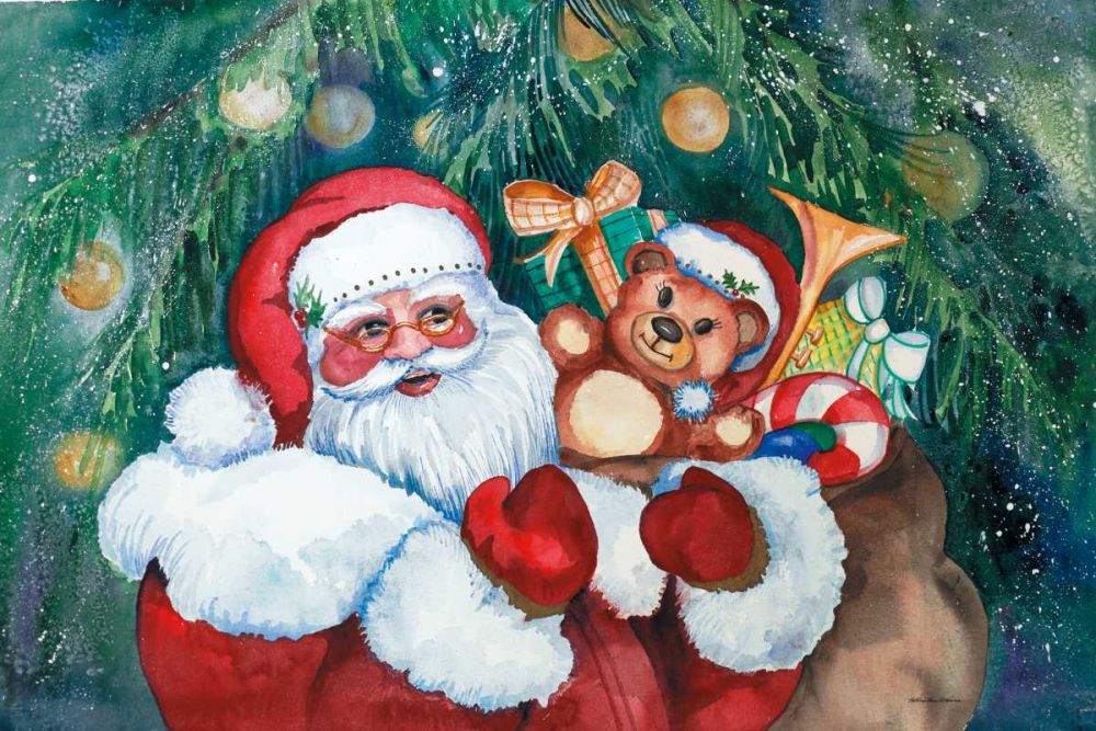 Jolly Santa art print by Kathleen Parr McKenna for $57.95 CAD