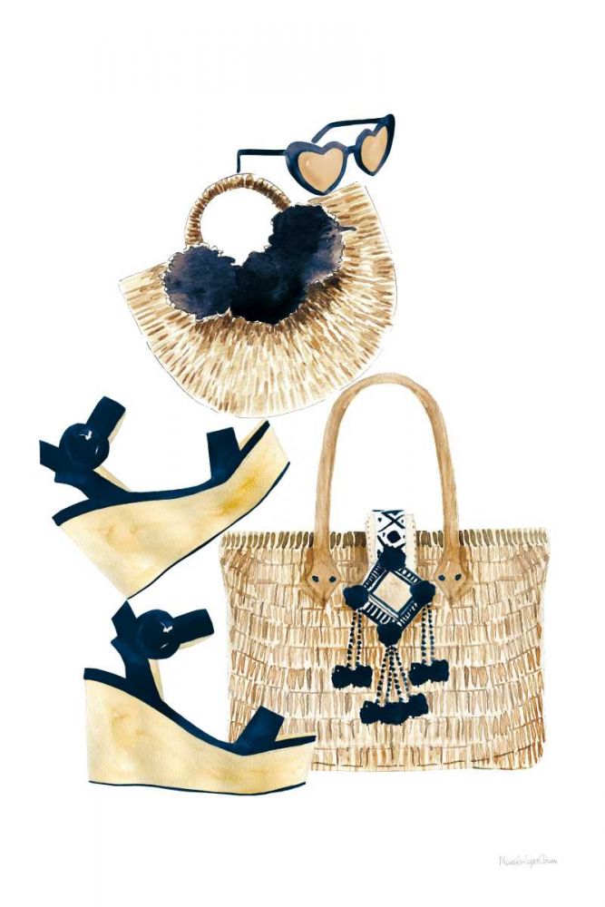 Beach Glam I Navy art print by Mercedes Lopez Charro for $57.95 CAD