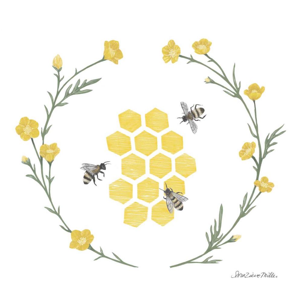 Happy to Bee Home III Yellow art print by Sara Zieve Miller for $57.95 CAD