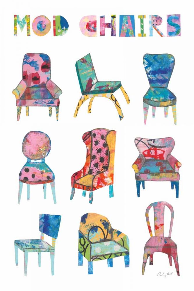 Mod Chairs Nine Up art print by Courtney Prahl for $57.95 CAD