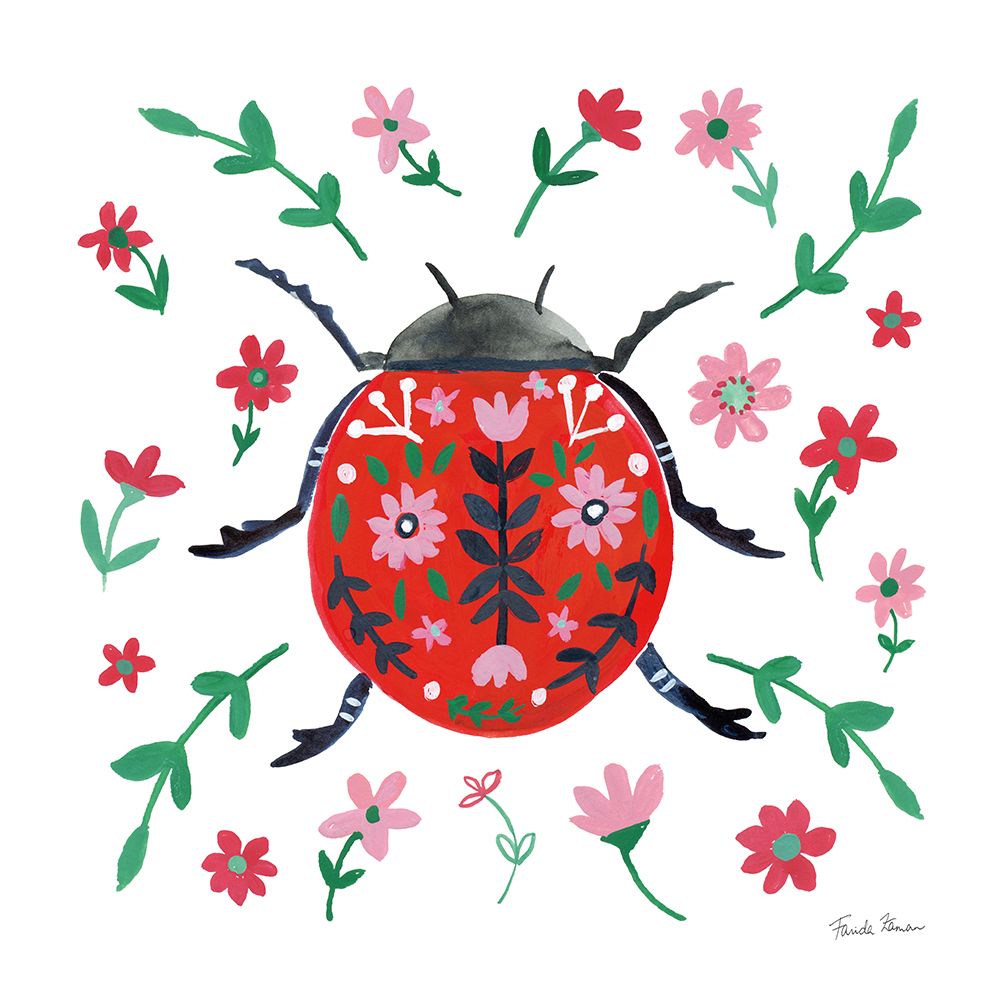 Folk Beetle I art print by Farida Zaman for $57.95 CAD