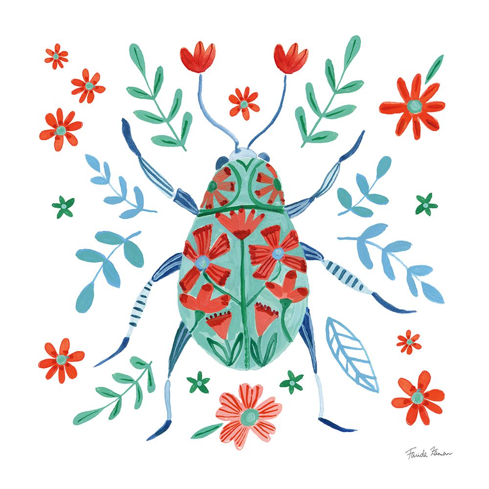 Folk Beetle II art print by Farida Zaman for $57.95 CAD