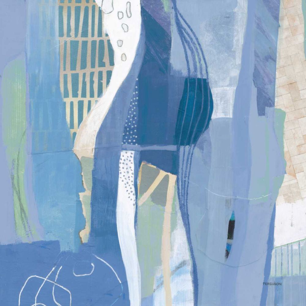 Abstract Layers I Blue art print by Kathy Ferguson for $57.95 CAD