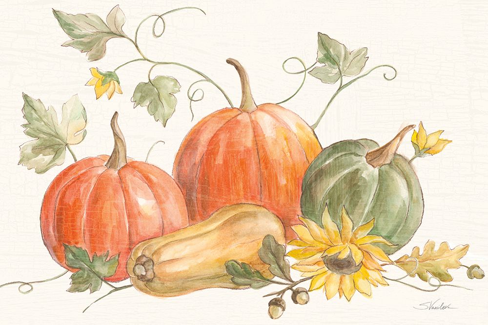 Happy Harvest Pumpkins art print by Silvia Vassileva for $57.95 CAD