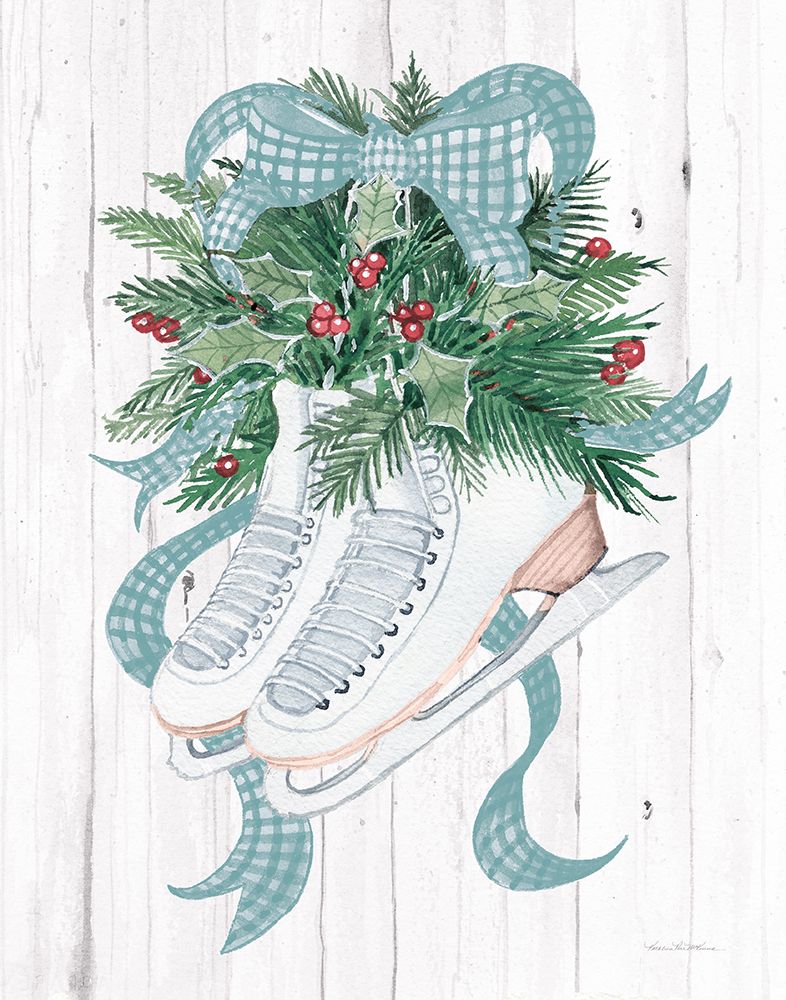 Holiday Sports Ice Skates art print by Kathleen Parr McKenna for $57.95 CAD