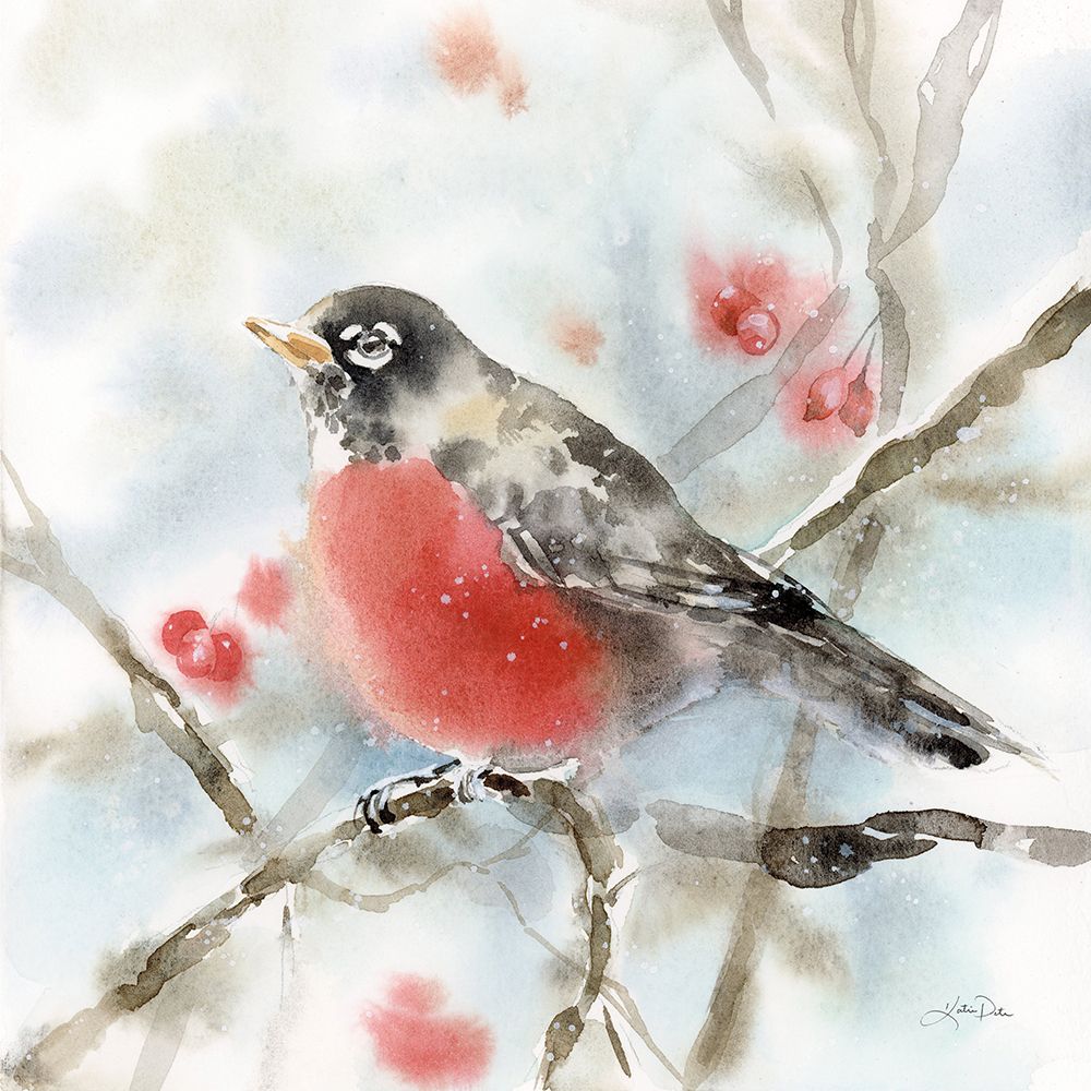 Winter Robin art print by Katrina Pete for $57.95 CAD