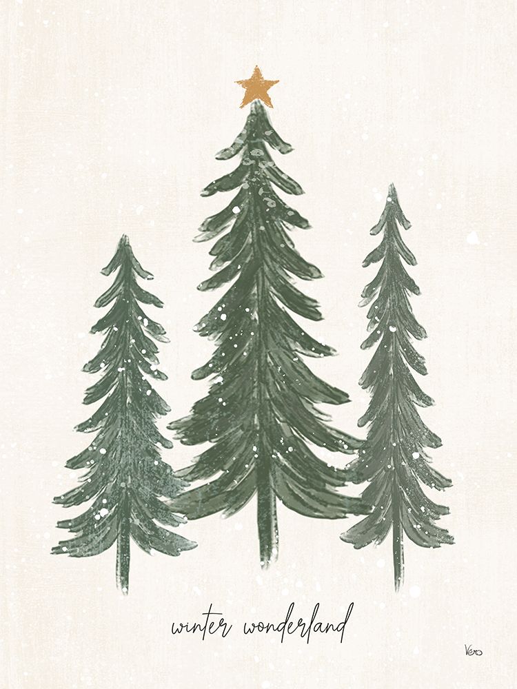 Woodland Christmas Trees art print by Veronique Charron for $57.95 CAD