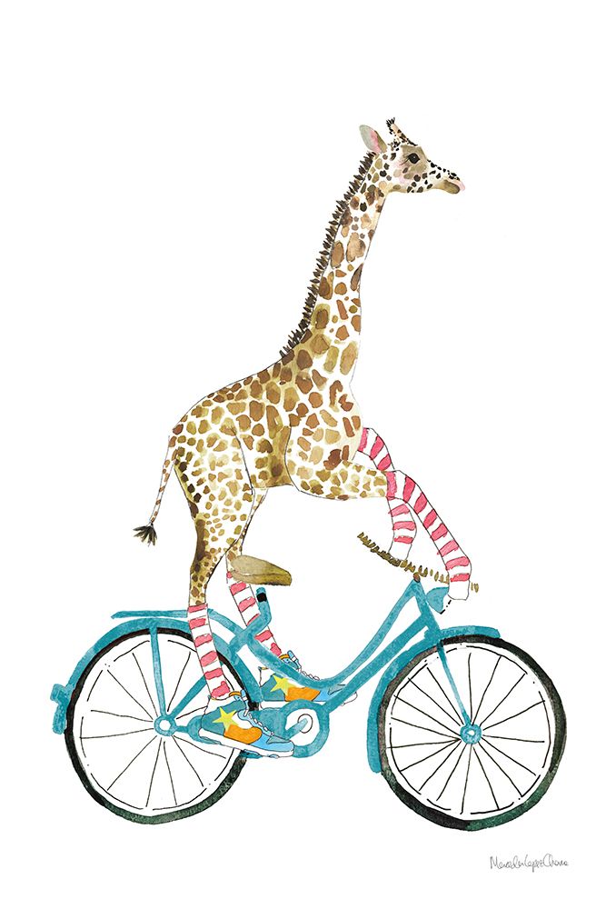 Giraffe Joy Ride I No Balloons art print by Mercedes Lopez Charro for $57.95 CAD