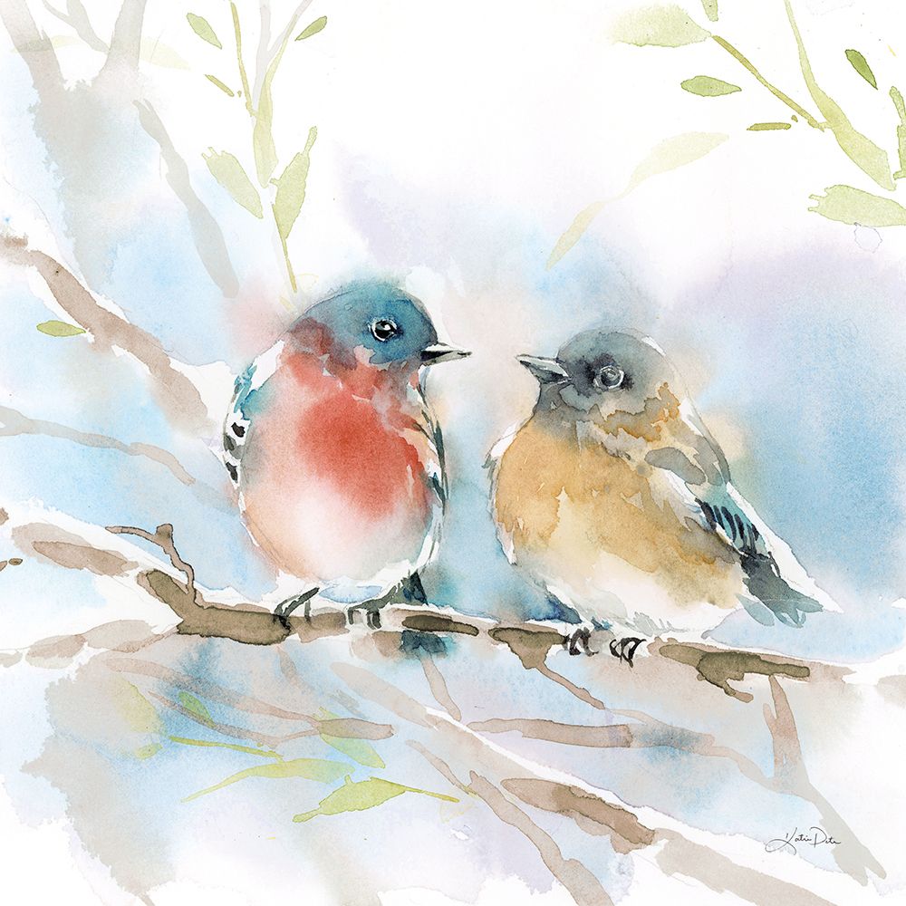 Bluebird Pair in Spring art print by Katrina Pete for $57.95 CAD