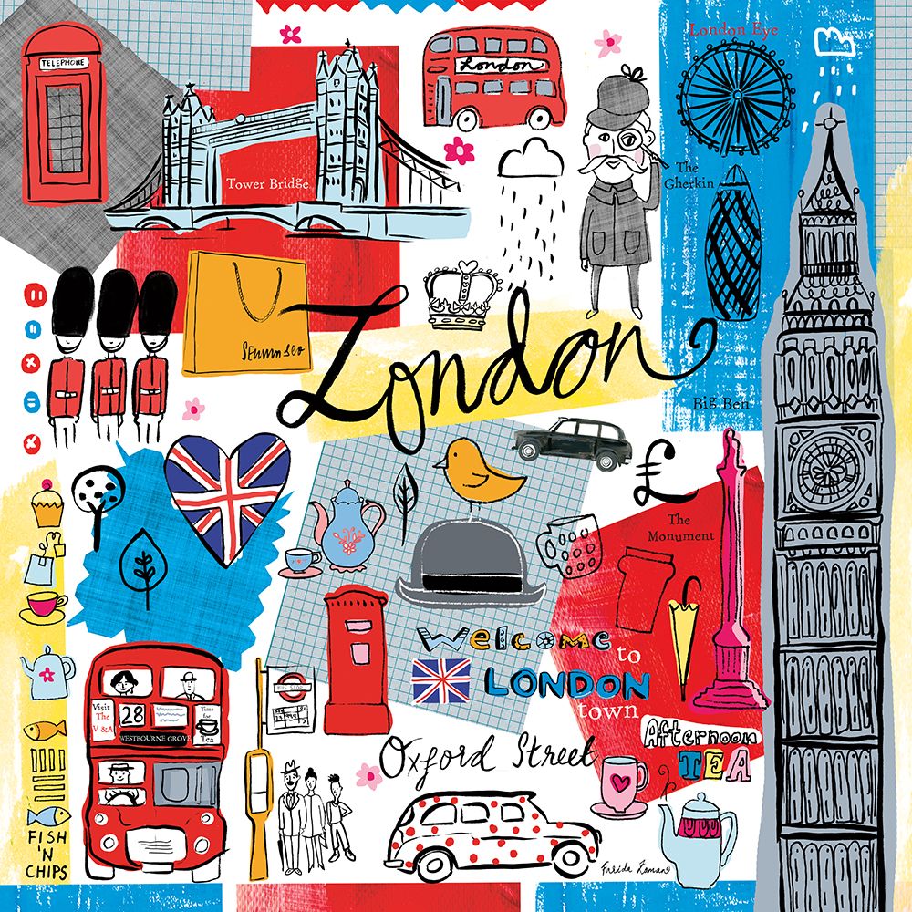 Traveling London art print by Farida Zaman for $57.95 CAD