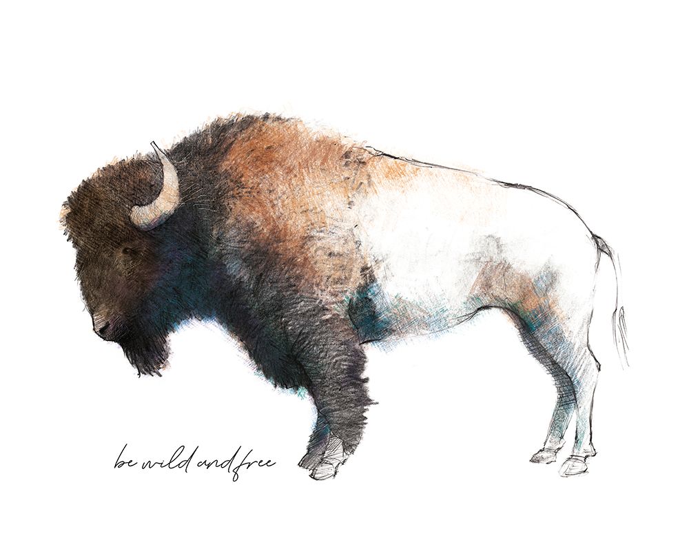 Wild Colorful Bison Dark Brown art print by Avery Tillmon for $57.95 CAD