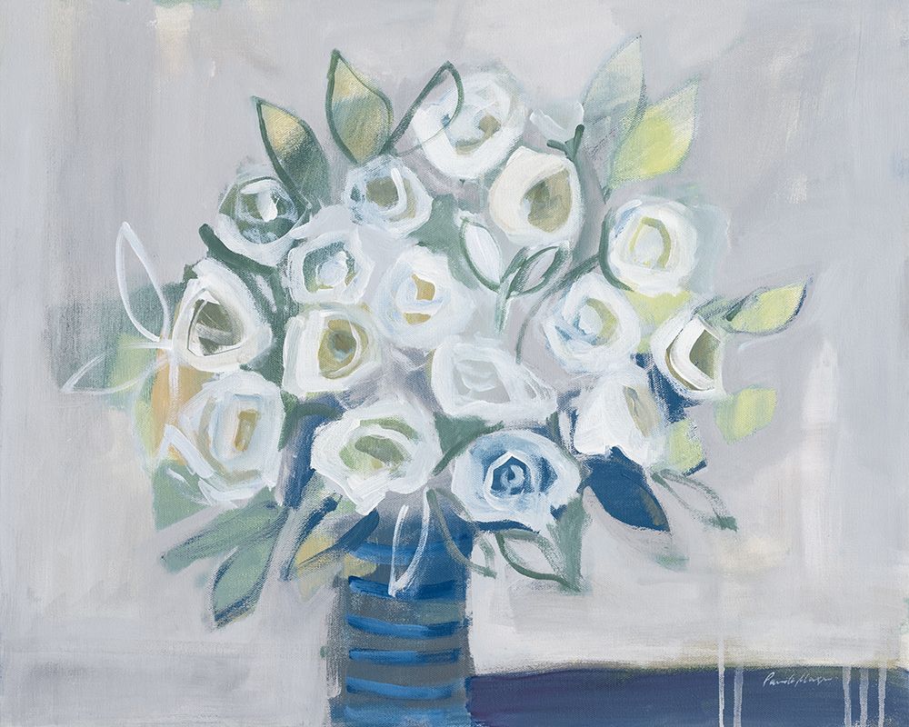 White Roses on Gray art print by Pamela Munger for $57.95 CAD