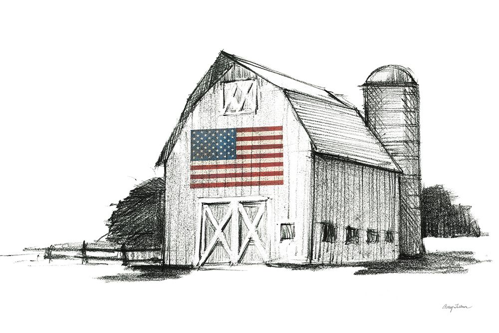 Patriotic Barn art print by Avery Tillmon for $57.95 CAD