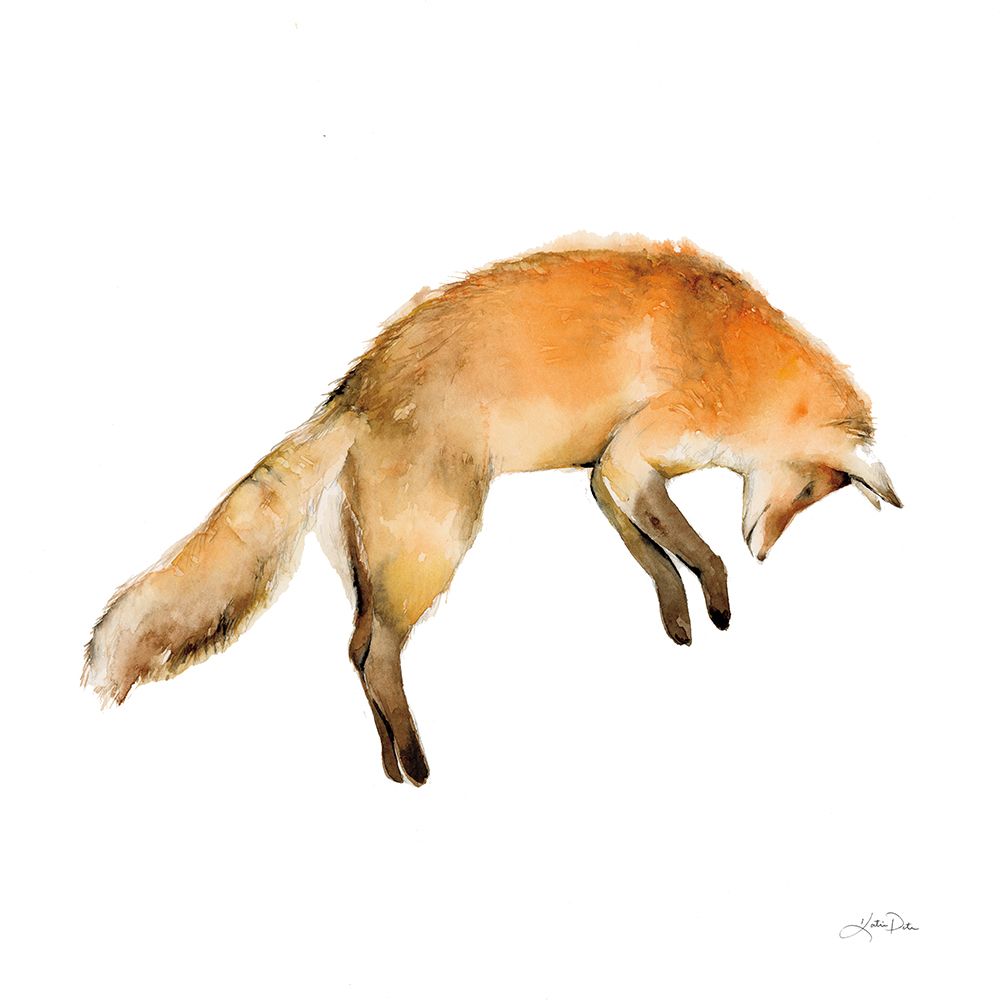 Jumping Fox on White art print by Katrina Pete for $57.95 CAD