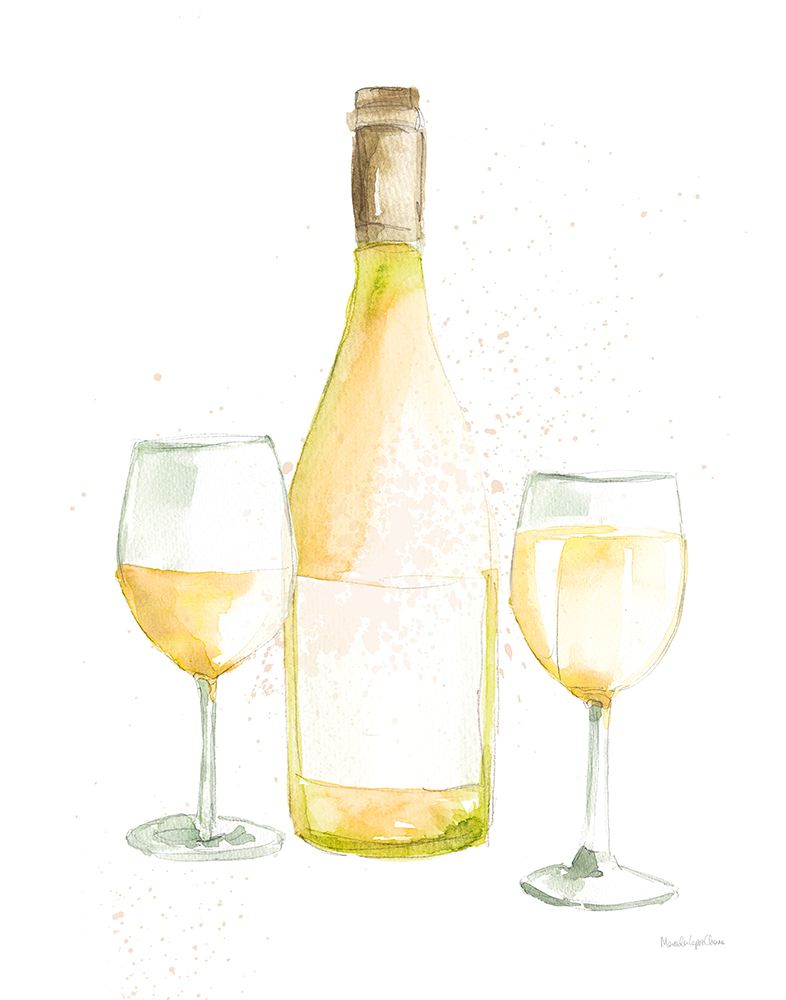 Pop the Cork II White Wine art print by Mercedes Lopez Charro for $57.95 CAD
