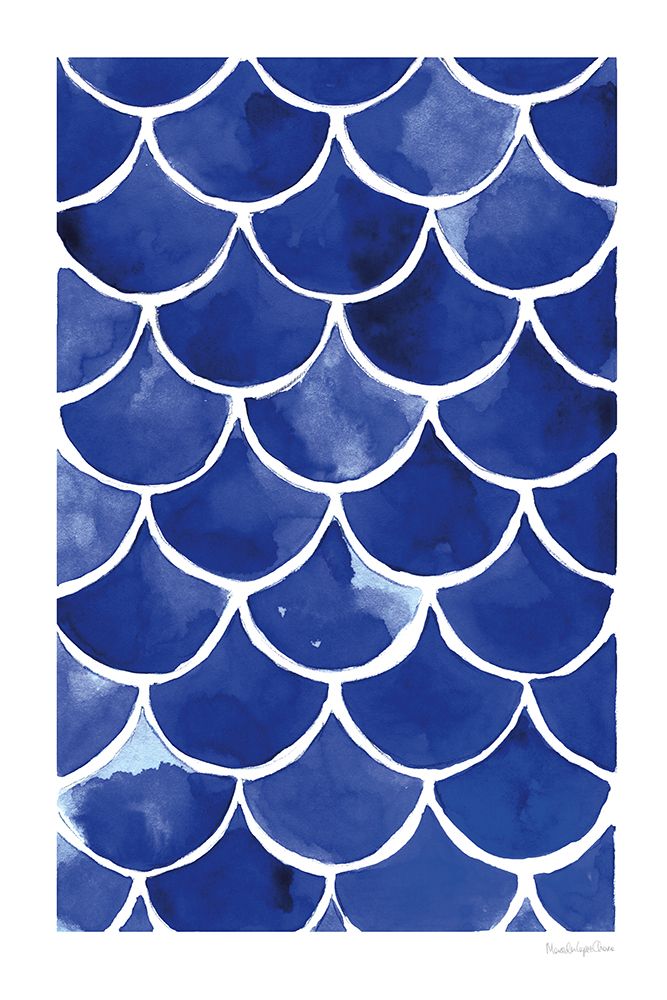 Blue Fish Waves art print by Mercedes Lopez Charro for $57.95 CAD