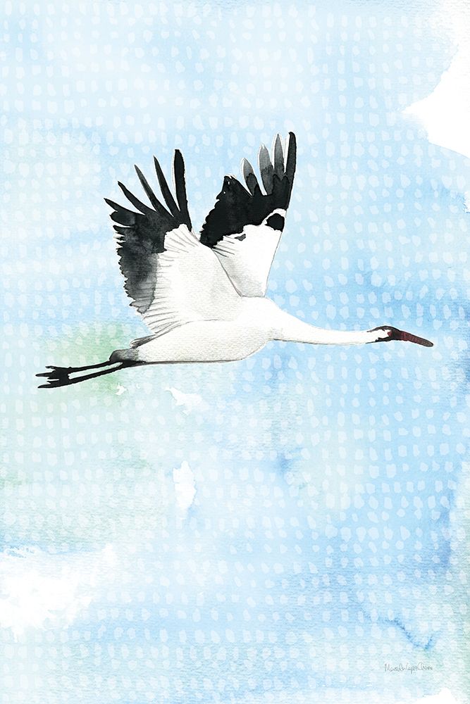 Crane in Flight I art print by Mercedes Lopez Charro for $57.95 CAD