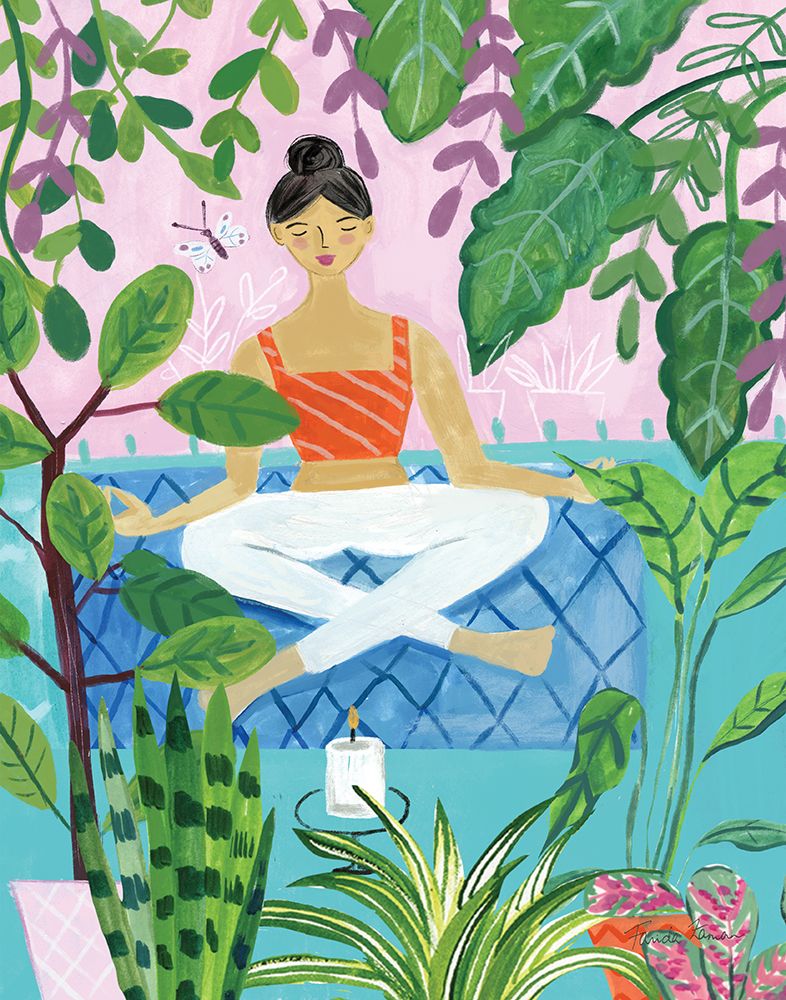 Yoga with Plants II art print by Farida Zaman for $57.95 CAD