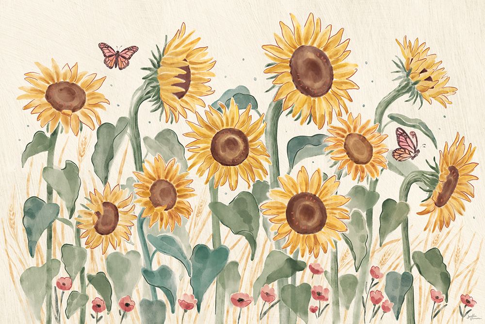 Sunflower Season I Bright art print by Janelle Penner for $57.95 CAD