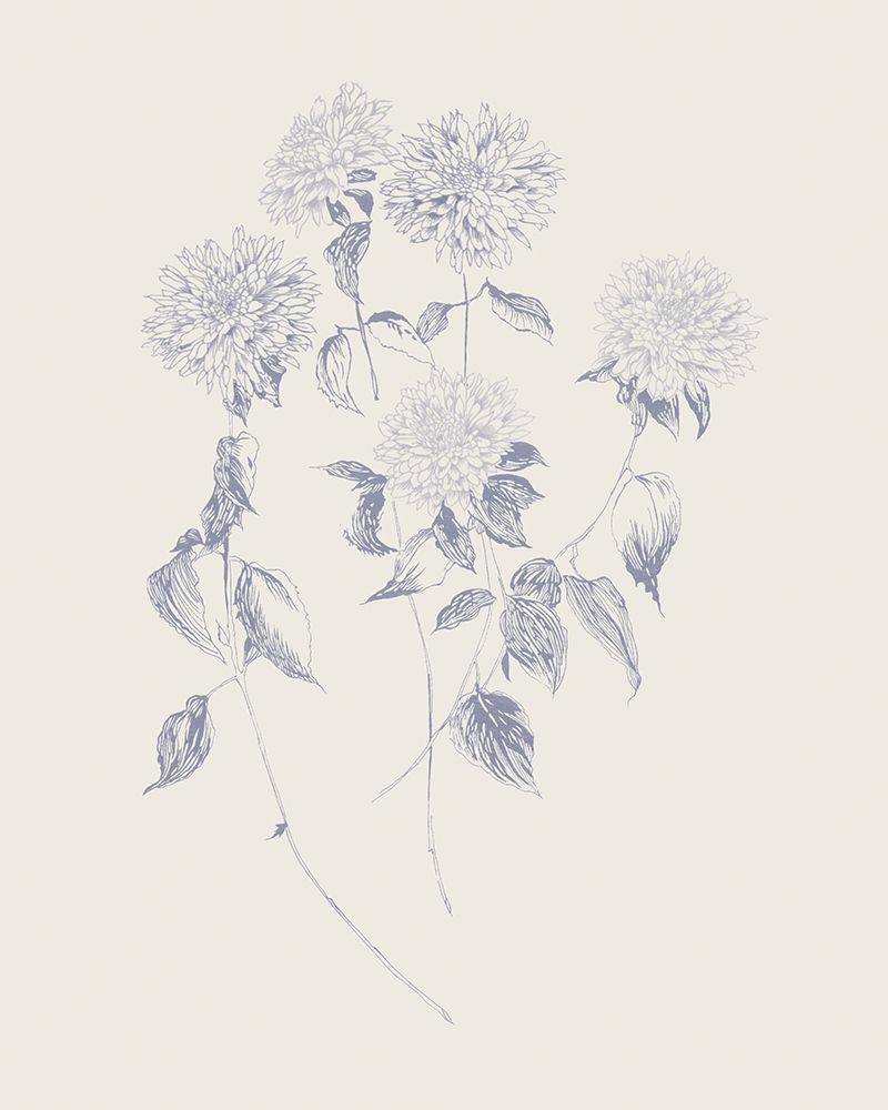 Flowers on White VI Blue art print by Wild Apple Portfolio for $57.95 CAD