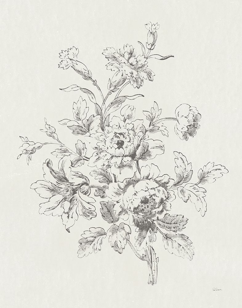 Toile Roses IX Neutral art print by Sue Schlabach for $57.95 CAD
