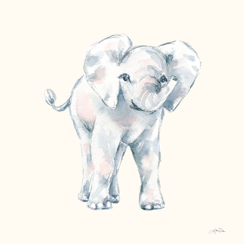 Baby Elephant on Cream art print by Katrina Pete for $57.95 CAD