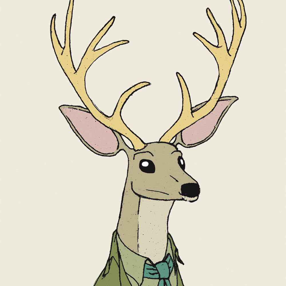 Deer on Cream art print by Wild Apple Portfolio for $57.95 CAD