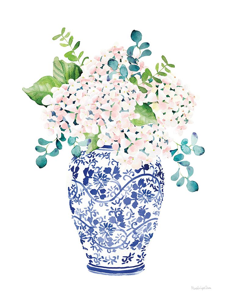 Chinoiserie Hydrangea II Blush art print by Mercedes Lopez Charro for $57.95 CAD