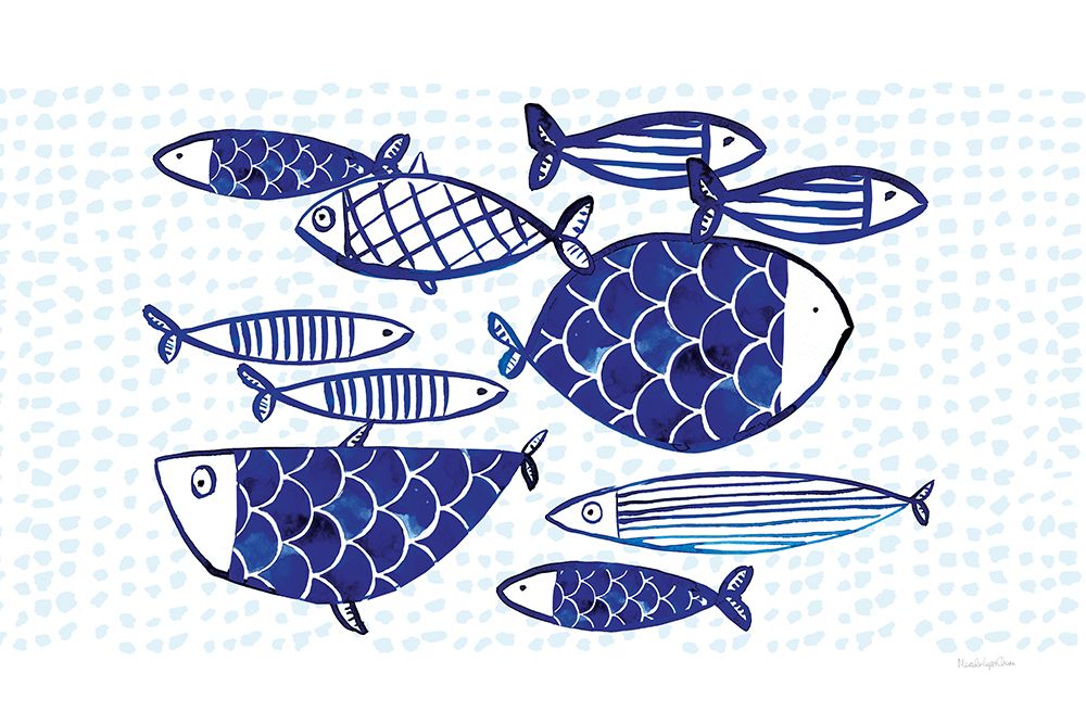 Blue Fish IV art print by Mercedes Lopez Charro for $57.95 CAD