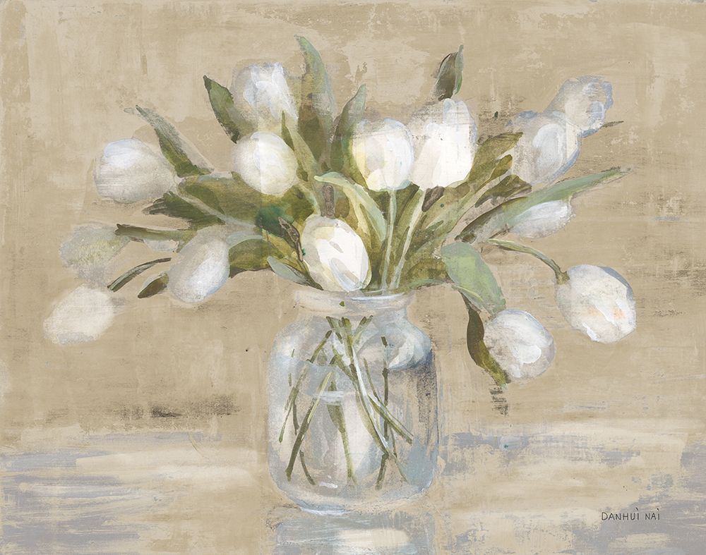 April Tulips Neutral art print by Danhui Nai for $57.95 CAD