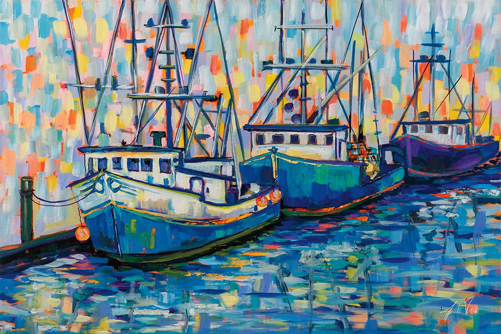 Boats in Harbor art print by Jeanette Vertentes for $57.95 CAD