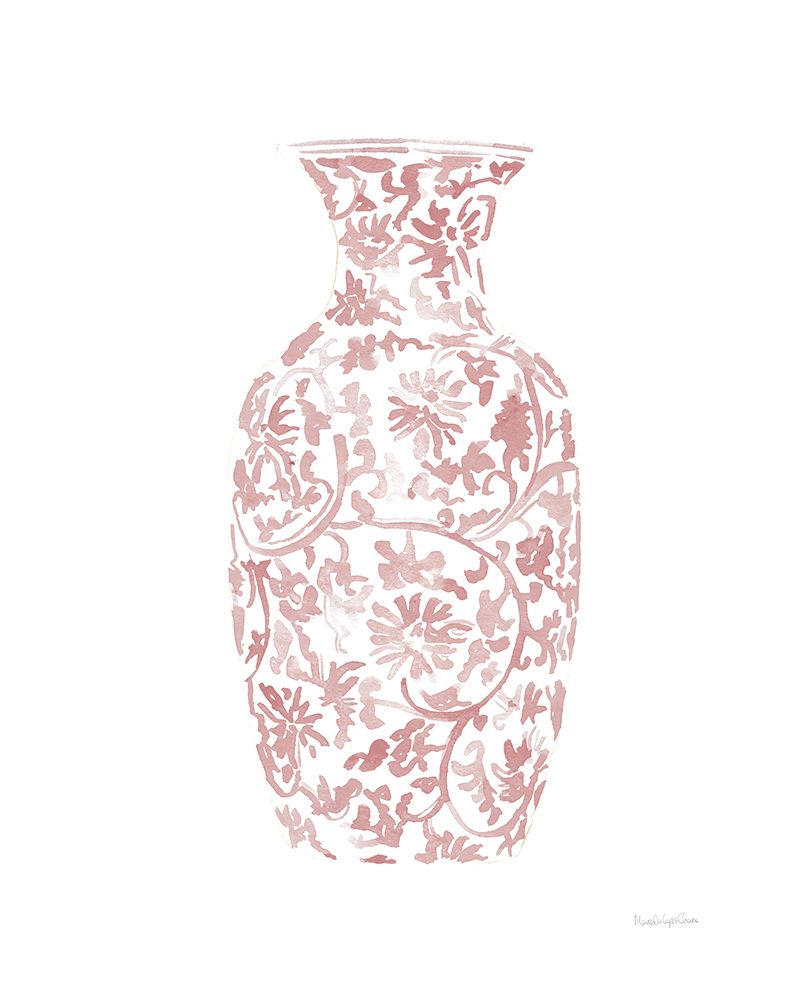 Pink Chinoiserie Vase II art print by Mercedes Lopez Charro for $57.95 CAD
