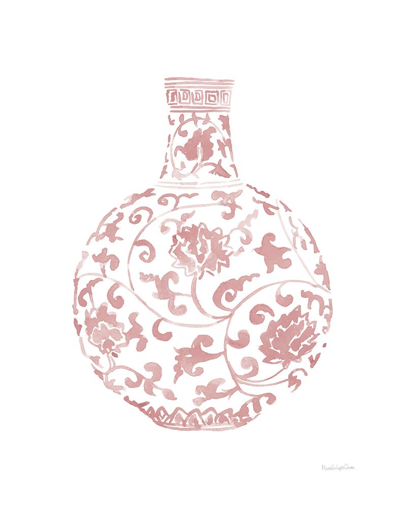 Pink Chinoiserie Vase III art print by Mercedes Lopez Charro for $57.95 CAD