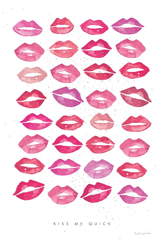 Kiss Me Quick Pink art print by Mercedes Lopez Charro for $57.95 CAD