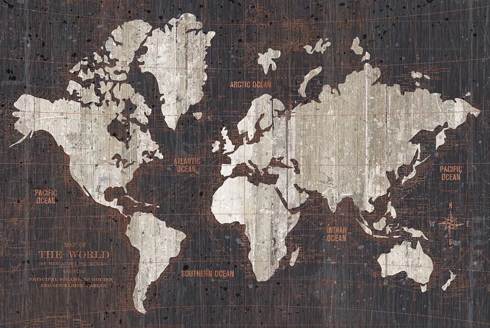 Old World Map Dark Neutral art print by Wild Apple Portfolio for $57.95 CAD
