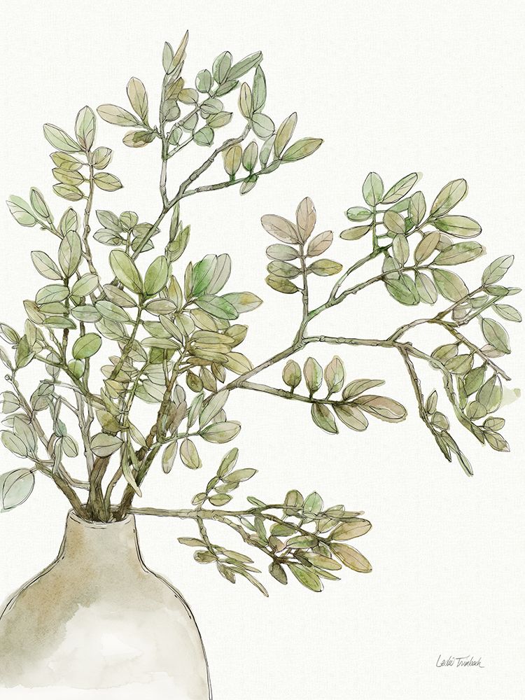 Potted Leaves I art print by Leslie Trimbach for $57.95 CAD