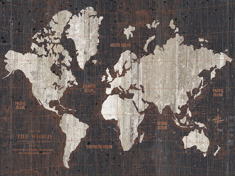 Old World Map Dark Neutral Crop art print by Wild Apple Portfolio for $57.95 CAD