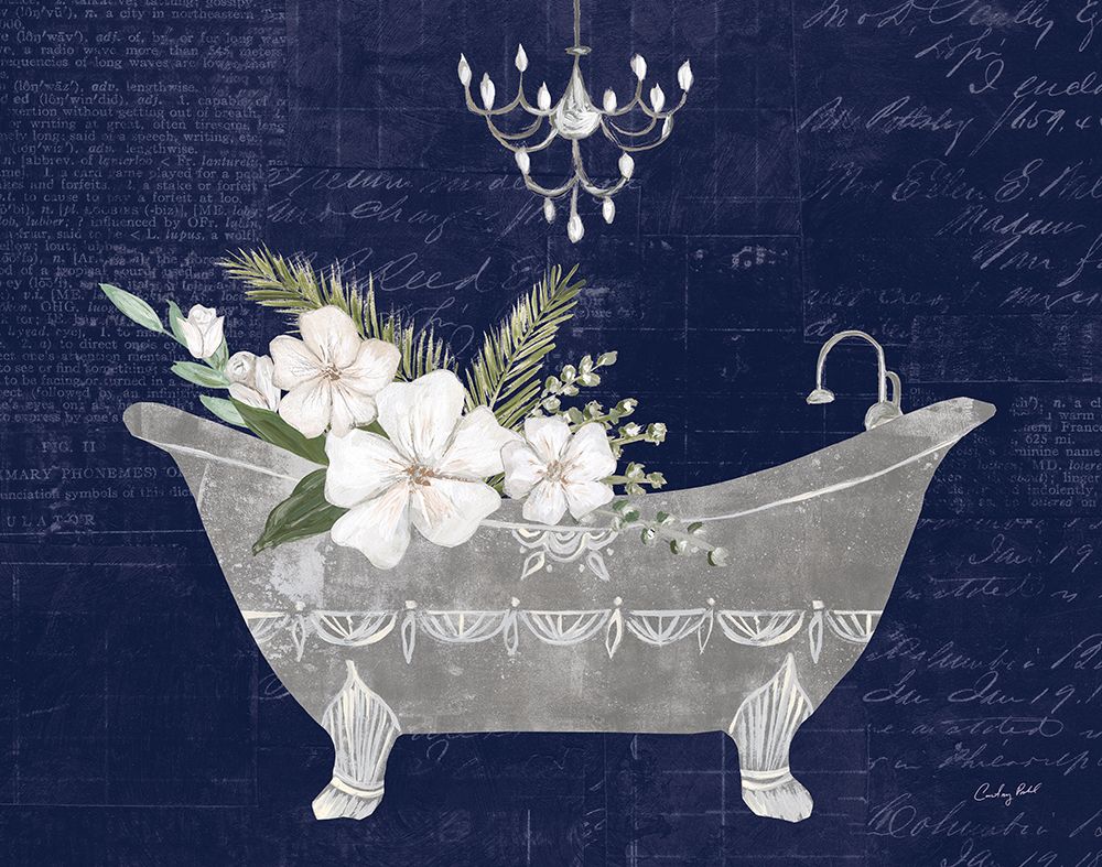 Floral Bath I Indigo art print by Courtney Prahl for $57.95 CAD