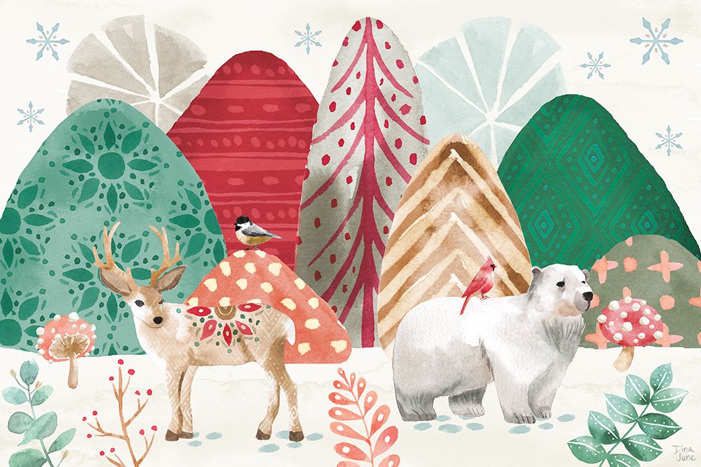 Snowy Critters I art print by Dina June for $57.95 CAD
